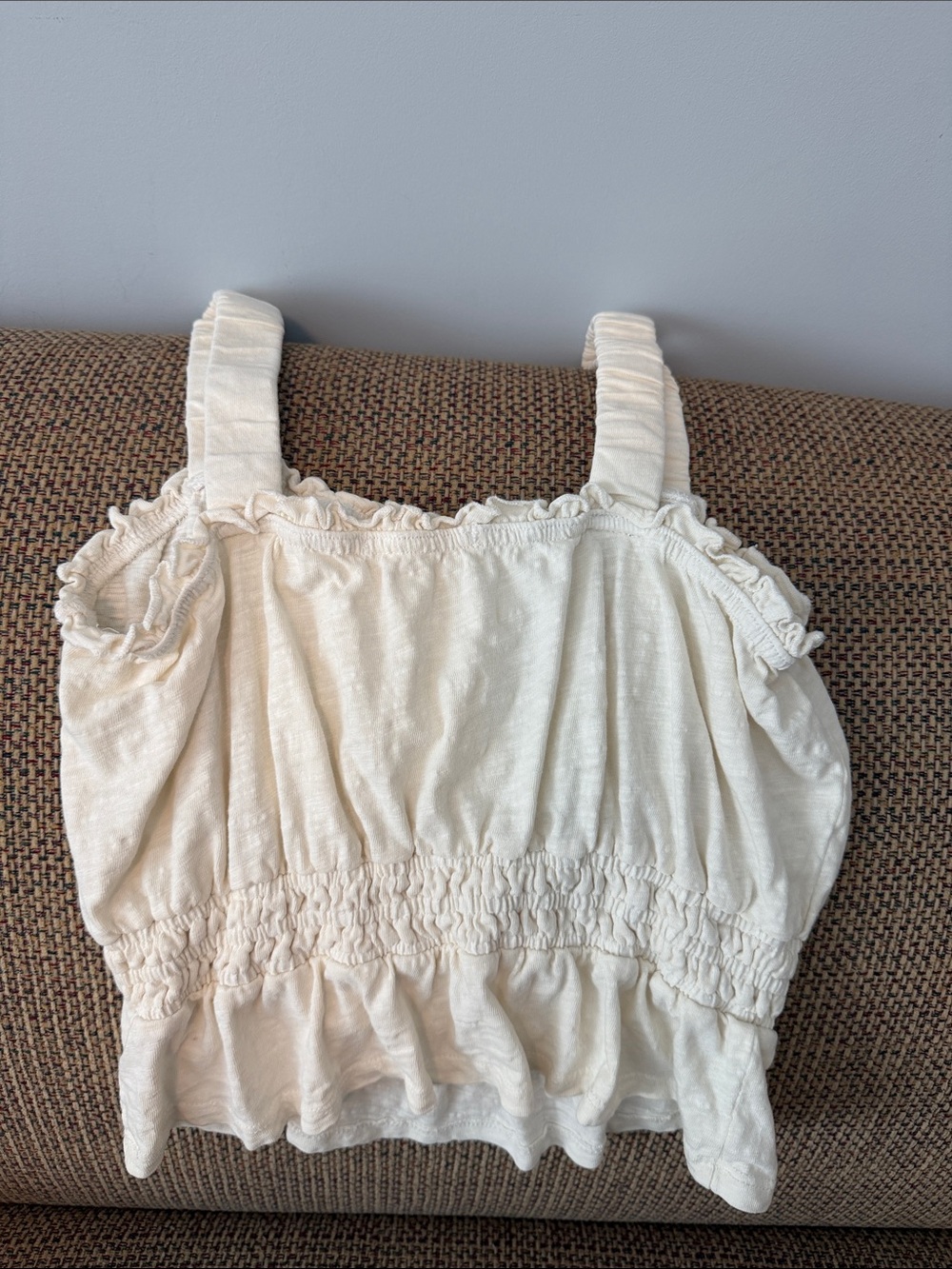 Marine Layer Cream Ruffle Tank Top - Picture 2 of 2